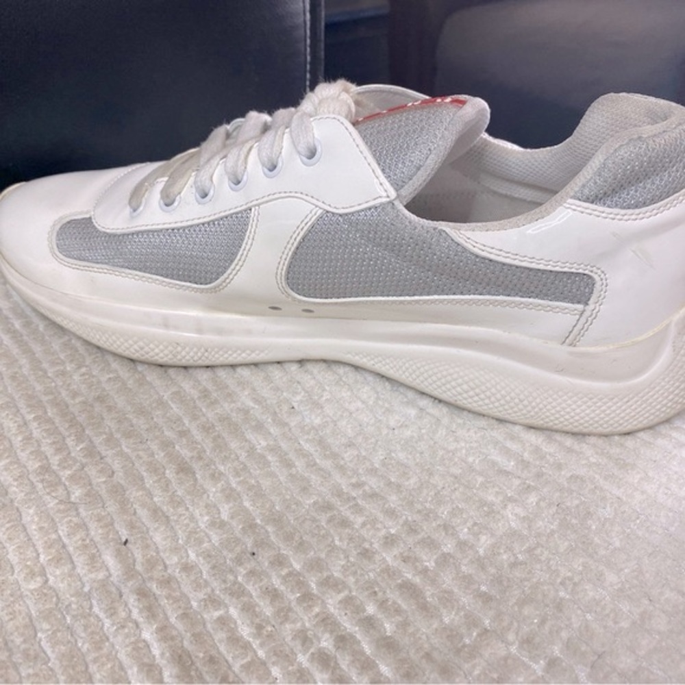 Men’s Prada Sneakers White Grey Size 10 - Picture 8 of 12
